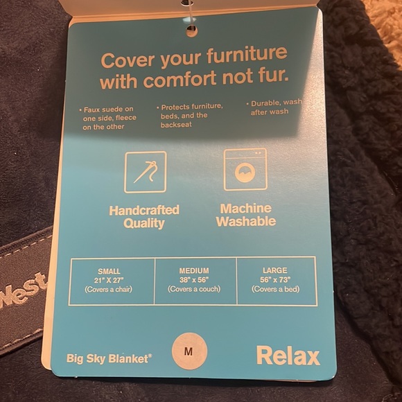 NWT West Paw Big Sky Blanket in Navy, Medium - Picture 5 of 7